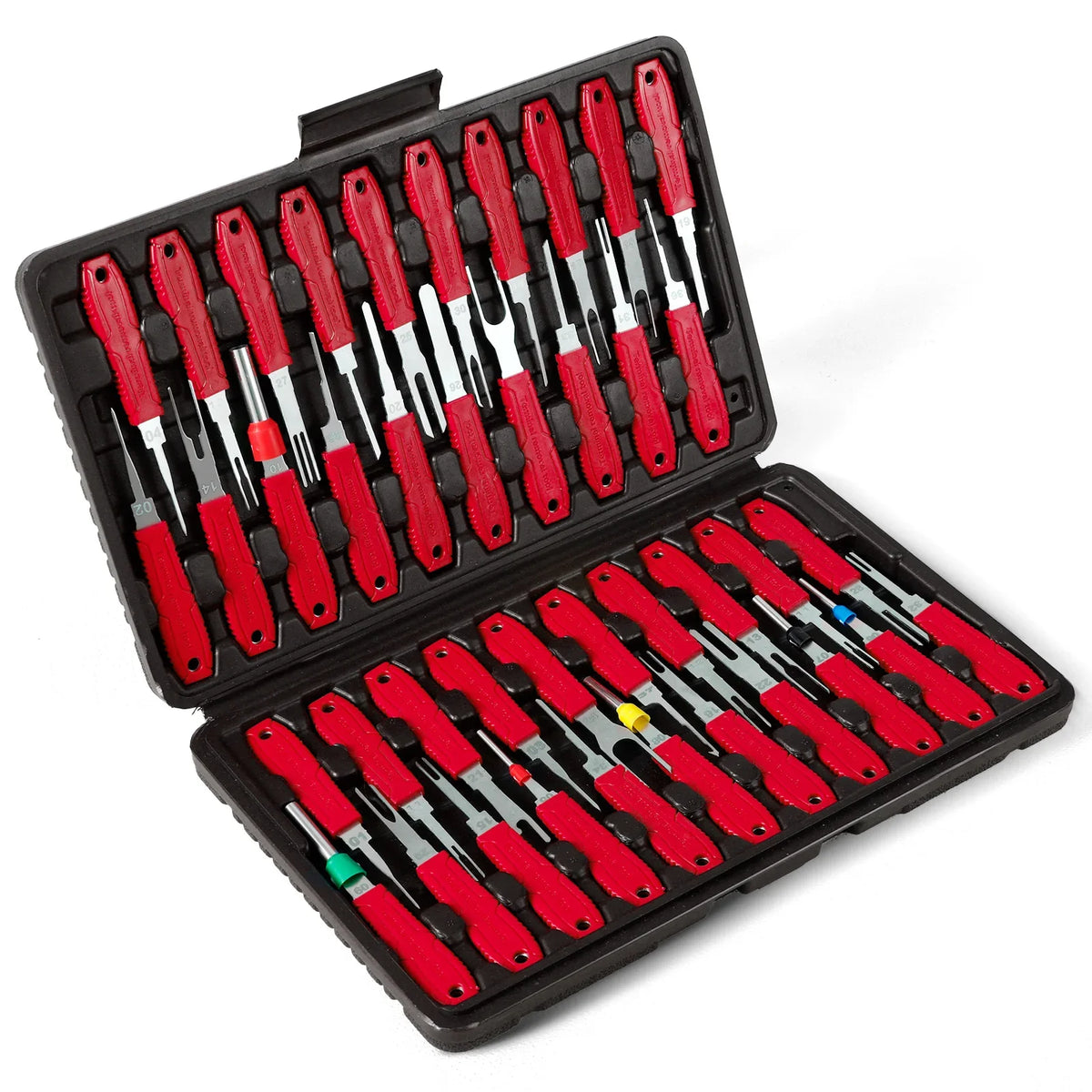 41PCS Electrical Pin Terminal Removal Tools Car Depinning Tool with Plastic Case for Connector Terminal Pin Removal Tool Kit