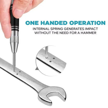 Adjustable Automatic Center Punch Spring Loaded Locator for Woodworking Metal Drill Center Pin Press Dent Marker Hand Tool