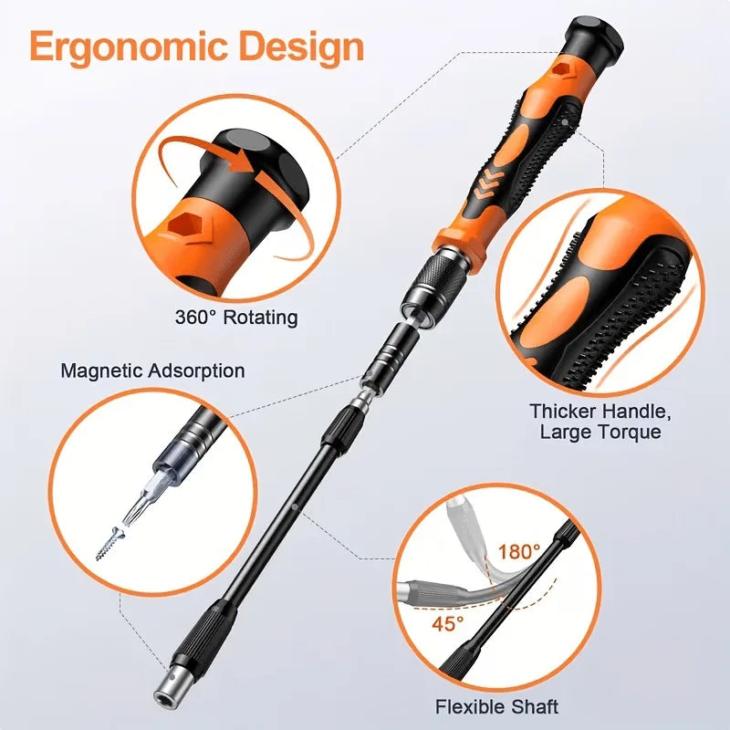115‑in‑1 Precision Screwdriver Set Multi‑Purpose Repair Kit for Phone Computer Watch Electronics Disassembly with Storage Box