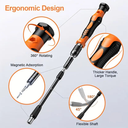 115‑in‑1 Precision Screwdriver Set Multi‑Purpose Repair Kit for Phone Computer Watch Electronics Disassembly with Storage Box