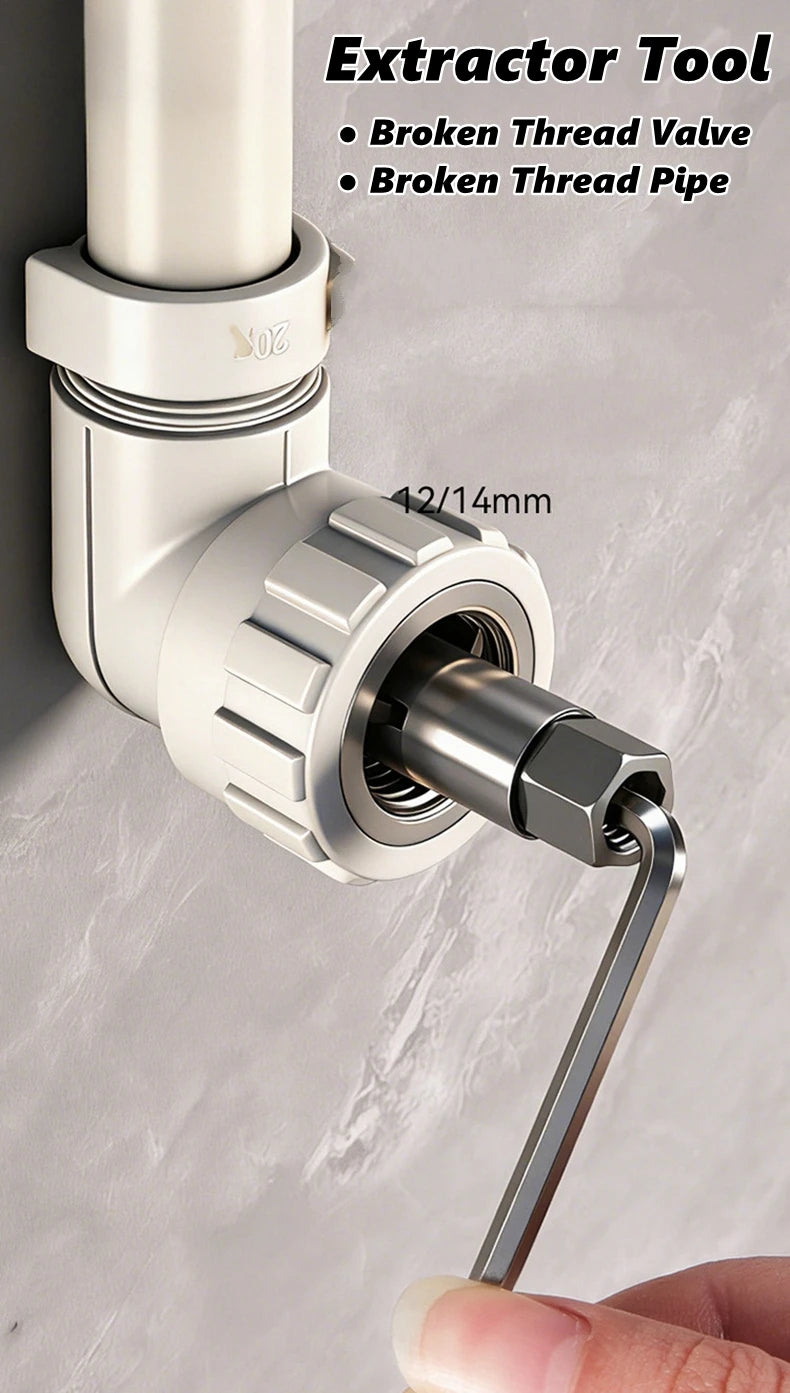 Faucet Angle Valves Broken Wire Extractor Set Damage Screw Extractor Remover For Plumbing Maintenance Pipe Thread Extractors