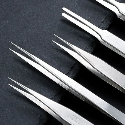 6PCS high-quality stainless steel hand account anti-static precision tweezers, DIY mobile jewelry repair manual tools