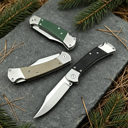 EDC Portable Folding Knife High Hardness Wear-resistant Blade G10 Handle Outdoor Camping Hiking Fishing Wild Climbing Exploration Multi-functional Tool