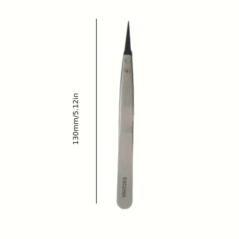 ESD-Safe Precision Tweezers Anti-Static Tips with Heavy-Duty Metal for Electronics & Jewelry Repair Tools Accessories