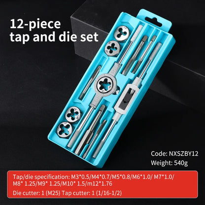 12/20/40pcs Multi-Size Portable Home Taps Slabs Tool Cases  Hardware Tool Portable Universal Combination Alloy Ste