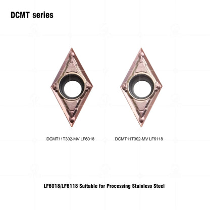 DESKAR 100% Original Lathe Cutter Tools DCMT11T302-MV LF6018 LF6118 Inner Hole Turning Blade Used For Processing Stainless Steel