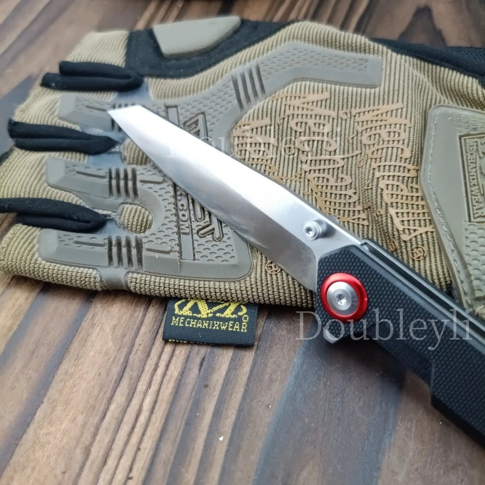 EDC Folding Knife with Clip Lightweight Pocket Knife G10 Handle Multi-functional  Adventure Rescue Cutting Knife Good Gift Items