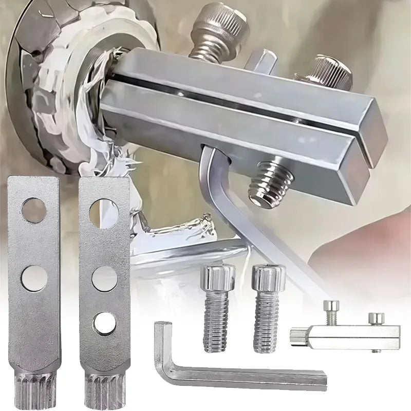 Pipe Stripped Screw Set, Water Faucet Broken Wire Extractor & Stainless Steel Wrench Handle Damaged Nipple Easy Out Remover Tool