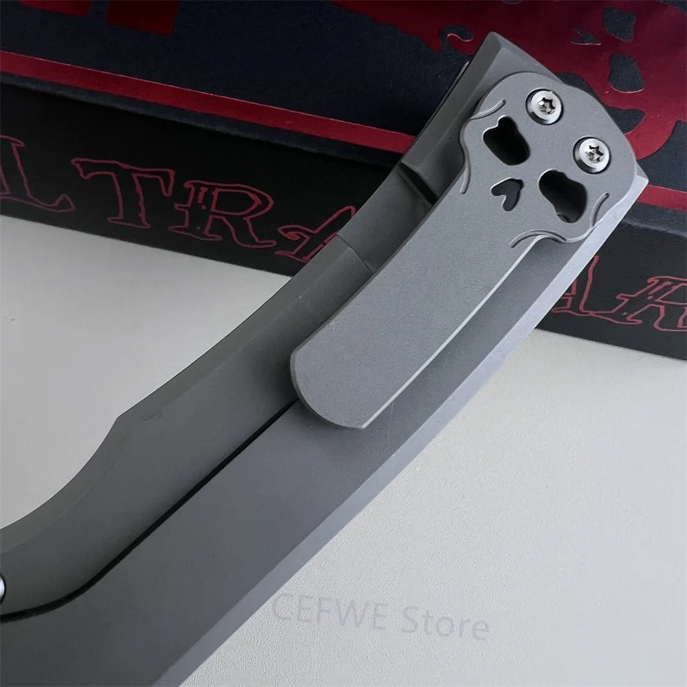Ultramar Redencion 229 Folding Knife, Solid Titanium Alloy Handle and Sharp Blade, Portable EDC Pocket Knife Outdoor Camping Hiking Daily Cutting Tool
