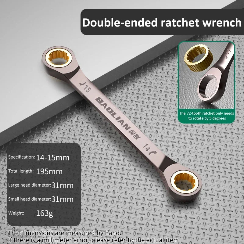 1Pc Dual-use Torx Wrench 6MM-27MM Dual Directional Plum Blossom Ratchet Wrench Universal Spanners for Car Repair Tools Hand Tool