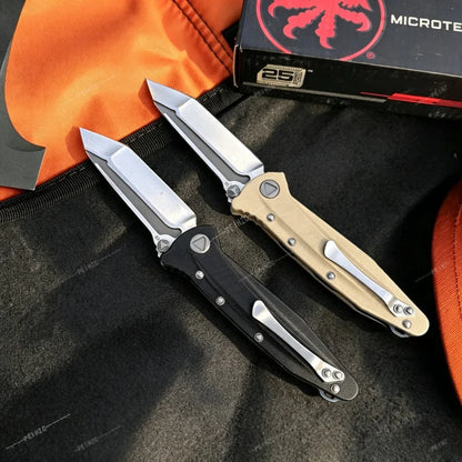 Multi-functional Folding Knife D2 Steel Blade G10 Handle Ergonomic Grip Outdoor Camping Hiking Fishing EDC Fruit Knife Cutting Tool