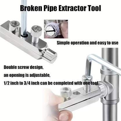 Faucet Valve Broken Thread Extractor - 1/2" & 3/4" Screw Removal Tool, Broken Bolt Extractor Kit for Home & Industrial Plumbing