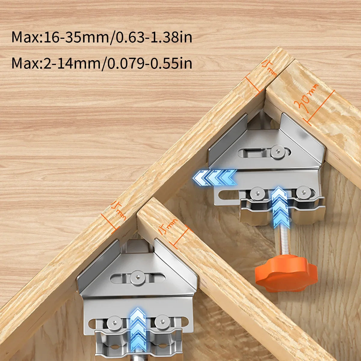 Corner Clamp Steel 90 Degree, Right Angle Clamp Carpenter Quick Splicing Clamp With Adjustable Swing Jaw for DIY Framing Welding