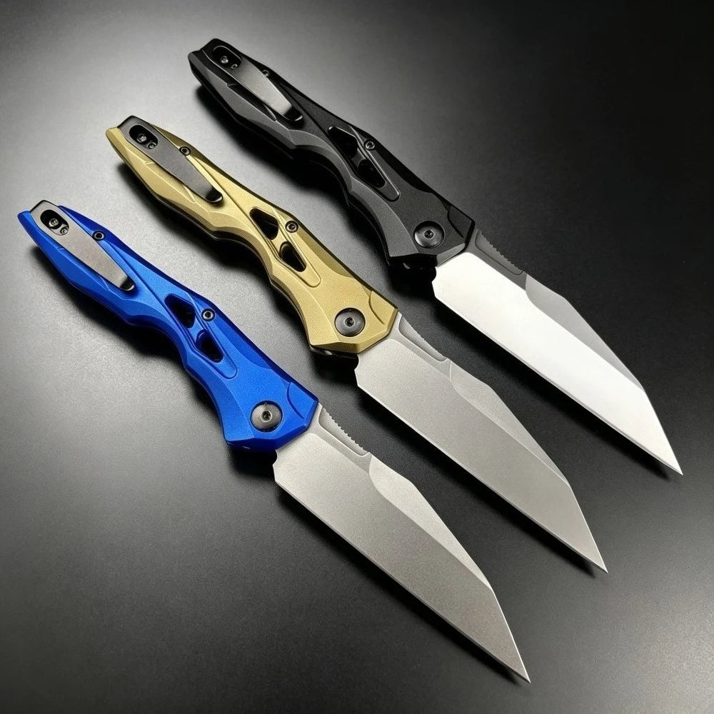 7650 Folding Knife CPM154 Blade Aluminum Handle EDC Portable Outdoor Multi-functional Practical Tool Hiking Camping Mountaineering Wild Exploration Carry Gear