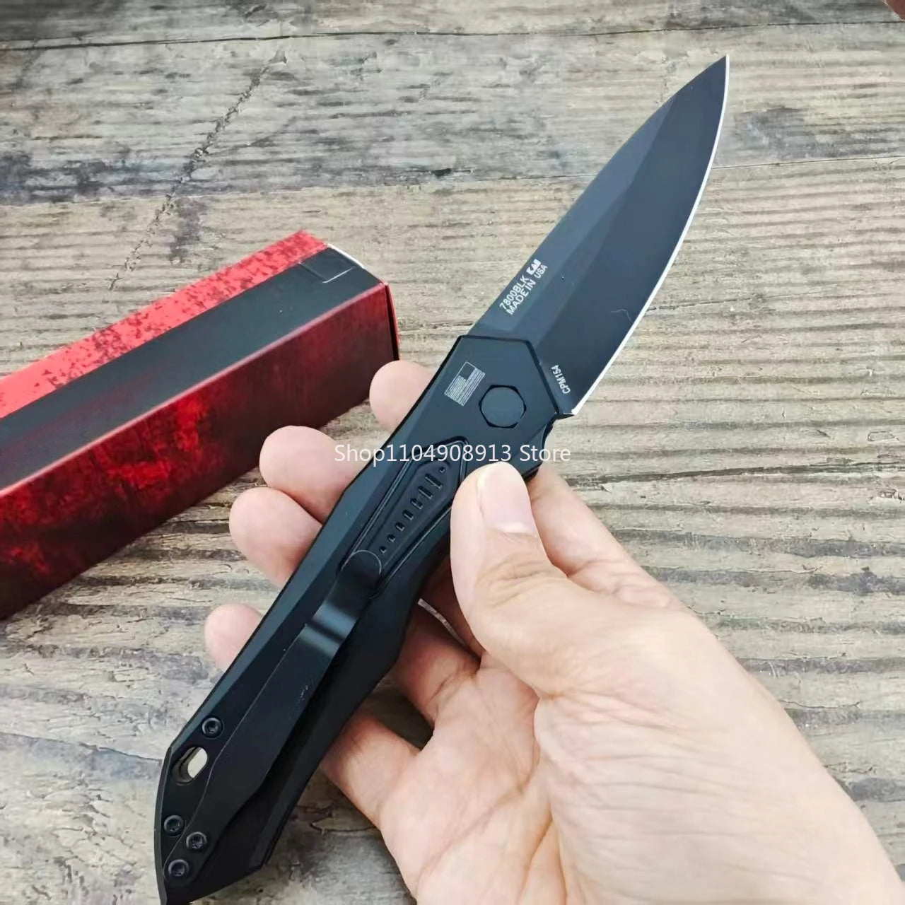 7800 LK Launch 6 KS Pocket Knife Black Plain Blade Aluminum Alloy Handle Outdoor Jungle EDC Hiking Utility Picnic Folding Knives
