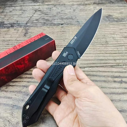 7800 LK Launch 6 KS Pocket Knife Black Plain Blade Aluminum Alloy Handle Outdoor Jungle EDC Hiking Utility Picnic Folding Knives