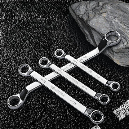 6pc Double Head Plum Blossom Wrench Set, 45° Angle, High-Carbon Steel