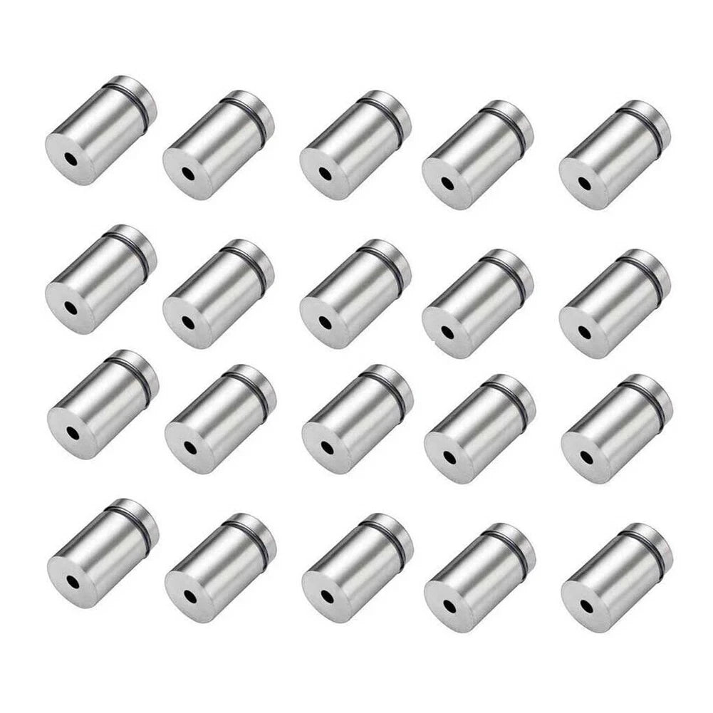 20pcs Advertising Nails 12x20/25/25mm Stainless Steel Screws for Wall Mount Glass/Acrylic Sign Standoff Fixing Screws Hardware