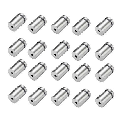 20pcs Advertising Nails 12x20/25/25mm Stainless Steel Screws for Wall Mount Glass/Acrylic Sign Standoff Fixing Screws Hardware