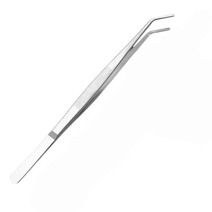 30CM Stainless Steel Tweezers with Anti-Slip Grip | Straight/Curved Tip for Electronics Repair, Fishing, Crafts