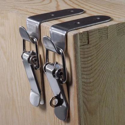 90 Degree Duck Mouth Hasp Lock Silver Metal Spring Hook for Wood Box