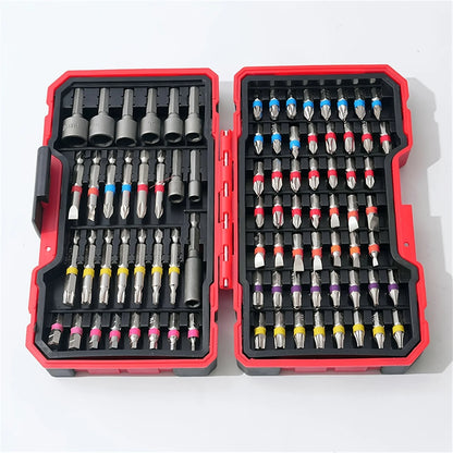 83Pcs S2 Steel Screwdriver Bit Set Impact Drill Magnetic Nut Driver Cross Slotted Square Star Hex Torx Bits with Storage Case