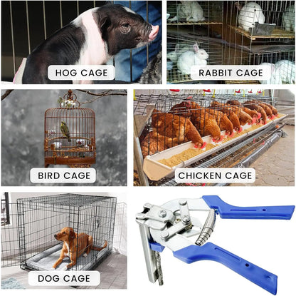 Hog Ring Plier Tool/ 600pcs M Clips Staples Chicken Mesh Cage Wire Fencing Caged Clamp Ring Plier Fencing Manual Plier Universal