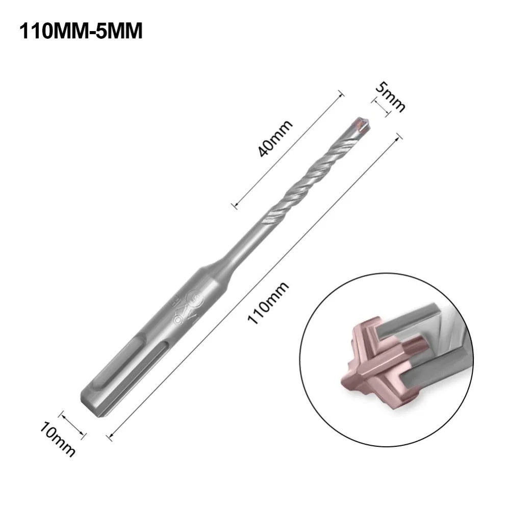 1Pcs 5/6/7/8/10/12mm Concrete SDS Plus Drill Bit 110mm 160mm Cross Tips Electric Hammer Drill Bit 4 Cutters Round Shank