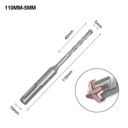 1Pcs 5/6/7/8/10/12mm Concrete SDS Plus Drill Bit 110mm 160mm Cross Tips Electric Hammer Drill Bit 4 Cutters Round Shank