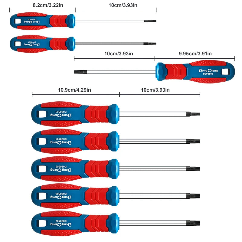 Torx Screwdriver Set T8 T10 T15 T20 T25 T27 T30 T40 CR-V Chrome Vanadium Magnetic Tip Anti Rust TPR Handle High Torque Star Tool