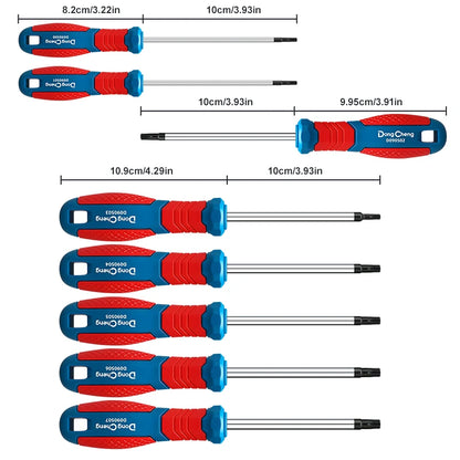 Torx Screwdriver Set T8 T10 T15 T20 T25 T27 T30 T40 CR-V Chrome Vanadium Magnetic Tip Anti Rust TPR Handle High Torque Star Tool