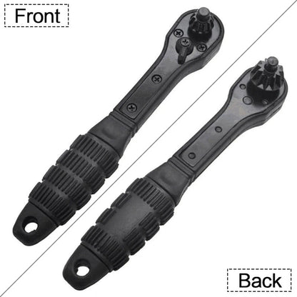 2 in 1 Drill Chuck Key Wrench Dual Head Ratchet Spanner Universal Clamping Tool 12 7mm 17 5mm for Drill Press Hand Electric Drill Machine Lathe Tooling Chucks Replacement Hardware Hand Tools Premium Quality Steel Construction