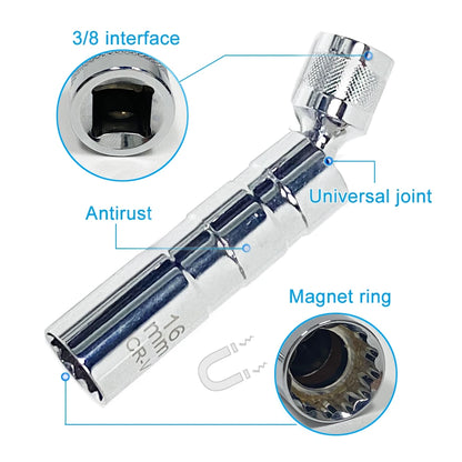 Universal Magnetic Spark Plug Sleeve Thin-walled Universal Joint 14/16mm Automotive Repair Spark Plug Disassembly Tool