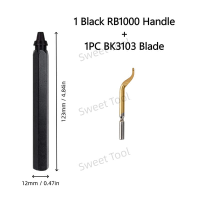 Deburring Tool Metal Handle with 1/10/11 Swivel Blades Burr Removal Reamer Tool for Plastic Metal Copper PVC Resin 3D Printing
