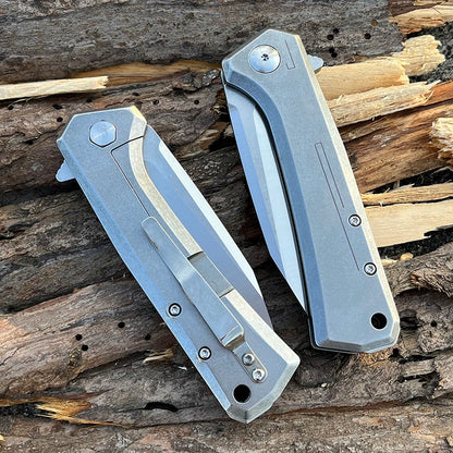 Tactical  Pocket knife D2 Steel Blade knife with Pocket clip  Folding knife Outdoor hiking camping self defense knife EDC Knife