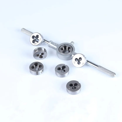 Manual Tap and Die Set with Drill Bits Reamers and Handle Tools for Thread Cutting DIY Hardware Kit Durable Steel