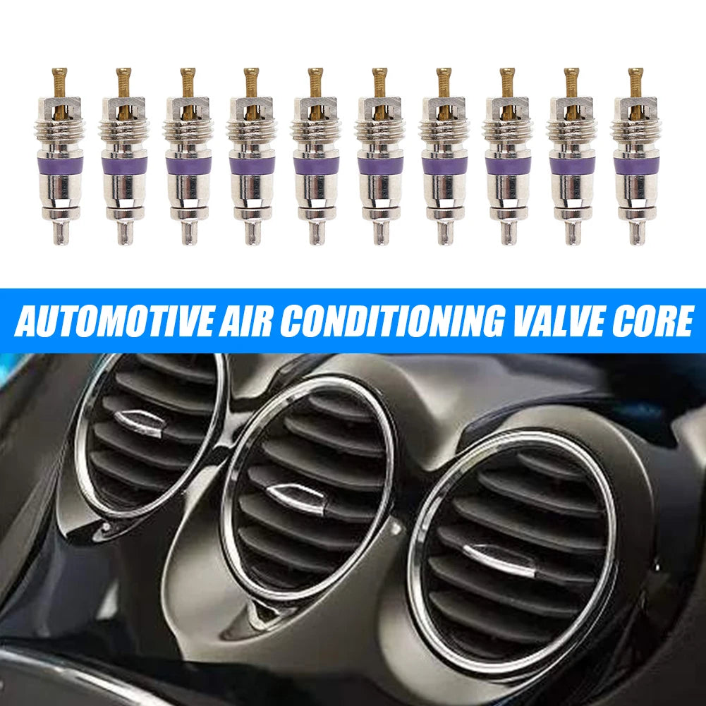 100-10pcs Copper R134a Car A/C Air Conditioning Valve Cores Automobile Universal Exterior Repair Components A/C Valve Cores