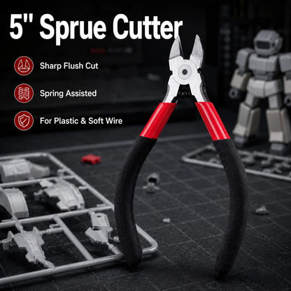 4 Types Pliers Set, Sprue Cutter Needle Nose Diagonal Cutter Combination Pliers for Wire Cutting Twisting Gripping DIY Repair