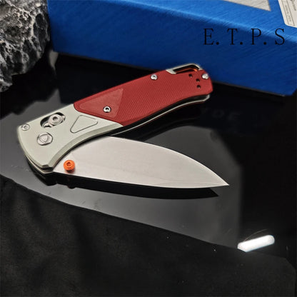 BM 535-09 Bugout AXIS Folding Knife Stonewashed Drop Point Blade Gray Aluminum Handles with G10 Outdoor EDC Tools Pocket Knives