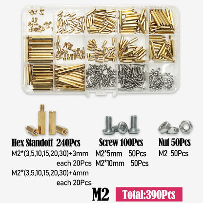 Brass M2 M2.5 M3 M4 PCB Standoffs Kit