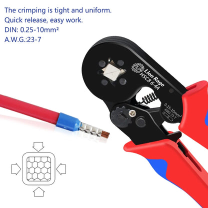 Crimping Tool HSC8 6-4 0.25-10mm for Ferrule Tubular Terminals ² 23-7AWG Ferrule Crimping Clamp Set Wire Head Electrician Tools