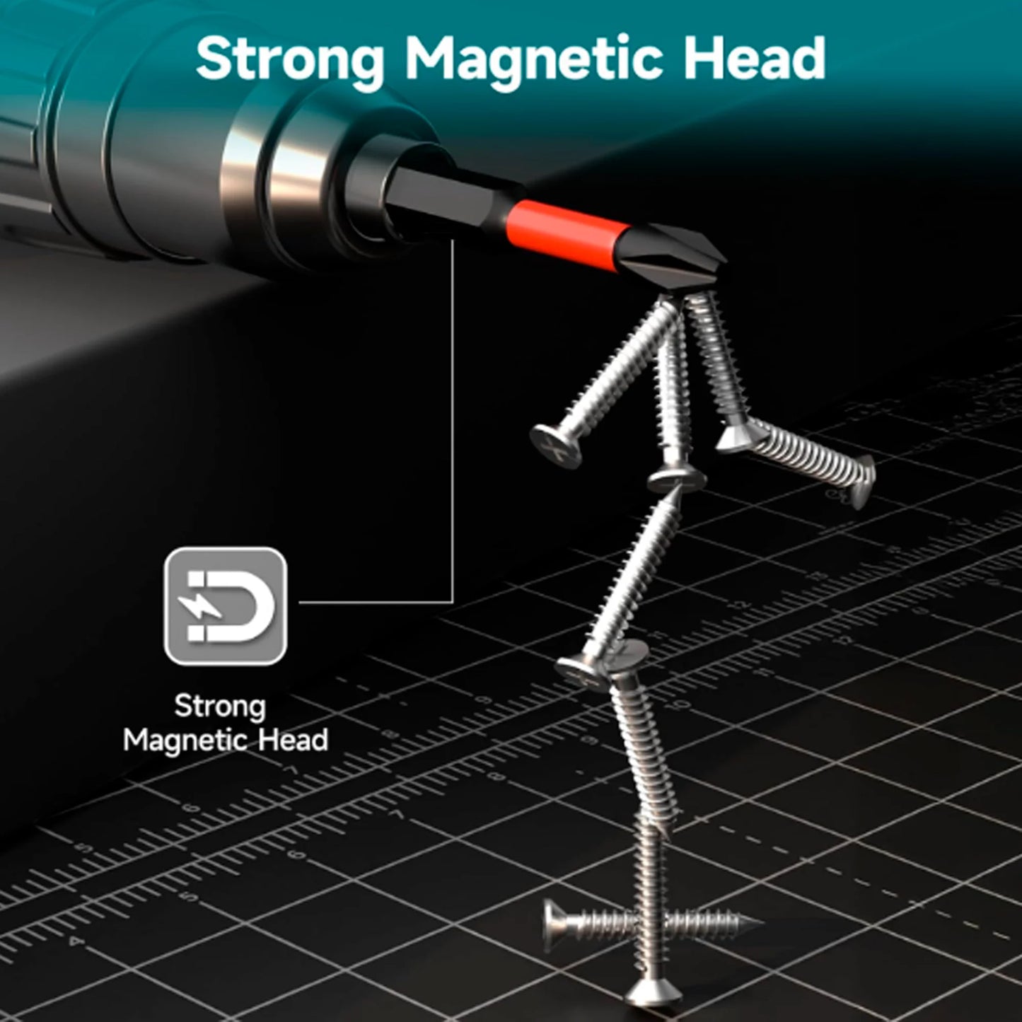 10/20 Piece Set S2 Steel Ph2 Impact Screwdriver Bits 50mm Strong Magnetic Anti-Twist High Hardness with Red Storage Box Screwdriver Bits