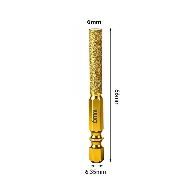 Hex Shank Diamond Core Bit Set - Dry Drilling for Ceramic Tile Granite Marble, Vacuum Brazed Hole Saw, No Water Needed