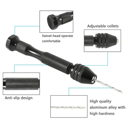 49Pcs Precision Pin Vise Hobby Drill with Model Twist Hand Drill Bits Set High Speed Hole Opening DIY Drilling Tool Dropshipping