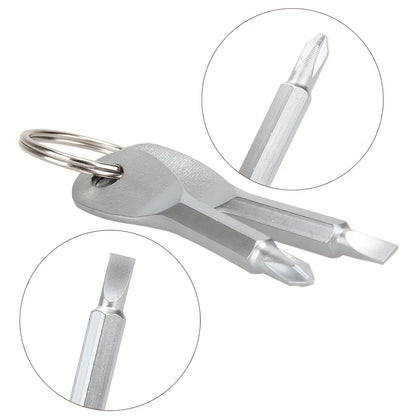 2pcs Portable Phillips Screwdriver Keyring Set - Multifunctional Mini Pocket Repair Tool Gadget for Camping Accessories