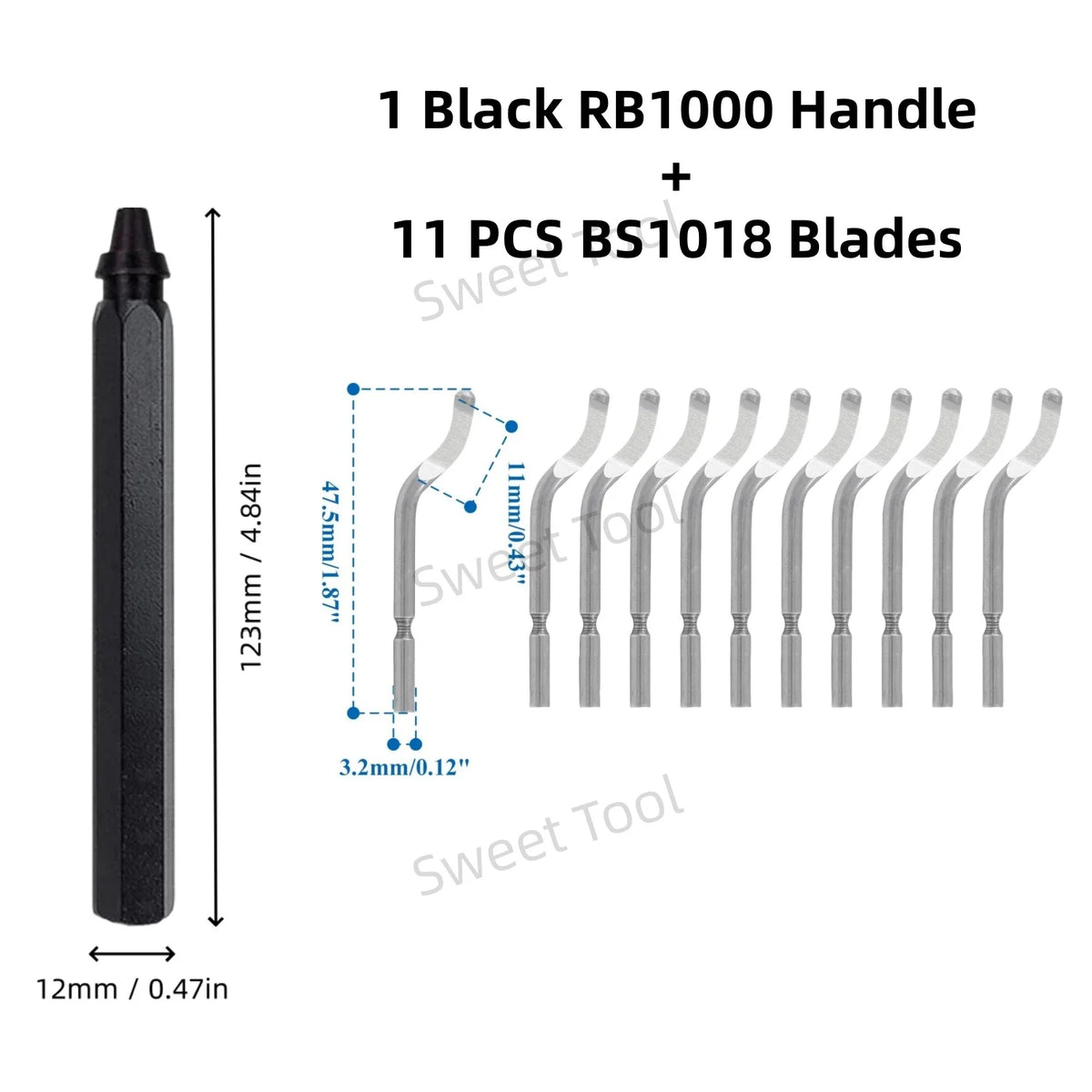 Deburring Tool Metal Handle with 1/10/11 Swivel Blades Burr Removal Reamer Tool for Plastic Metal Copper PVC Resin 3D Printing
