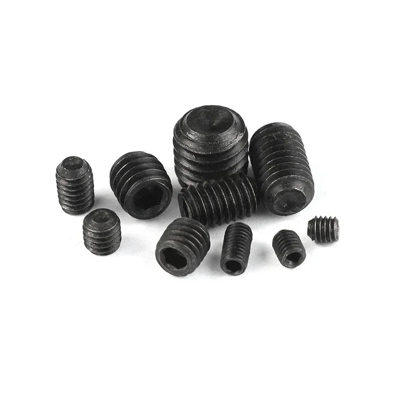 200pcs 304 Stainless Steel Grub Screw Kit M3 M4 M5 M6 M8 Hex Socket Flat Point Set Screws for Machinery Furniture Motorcycle