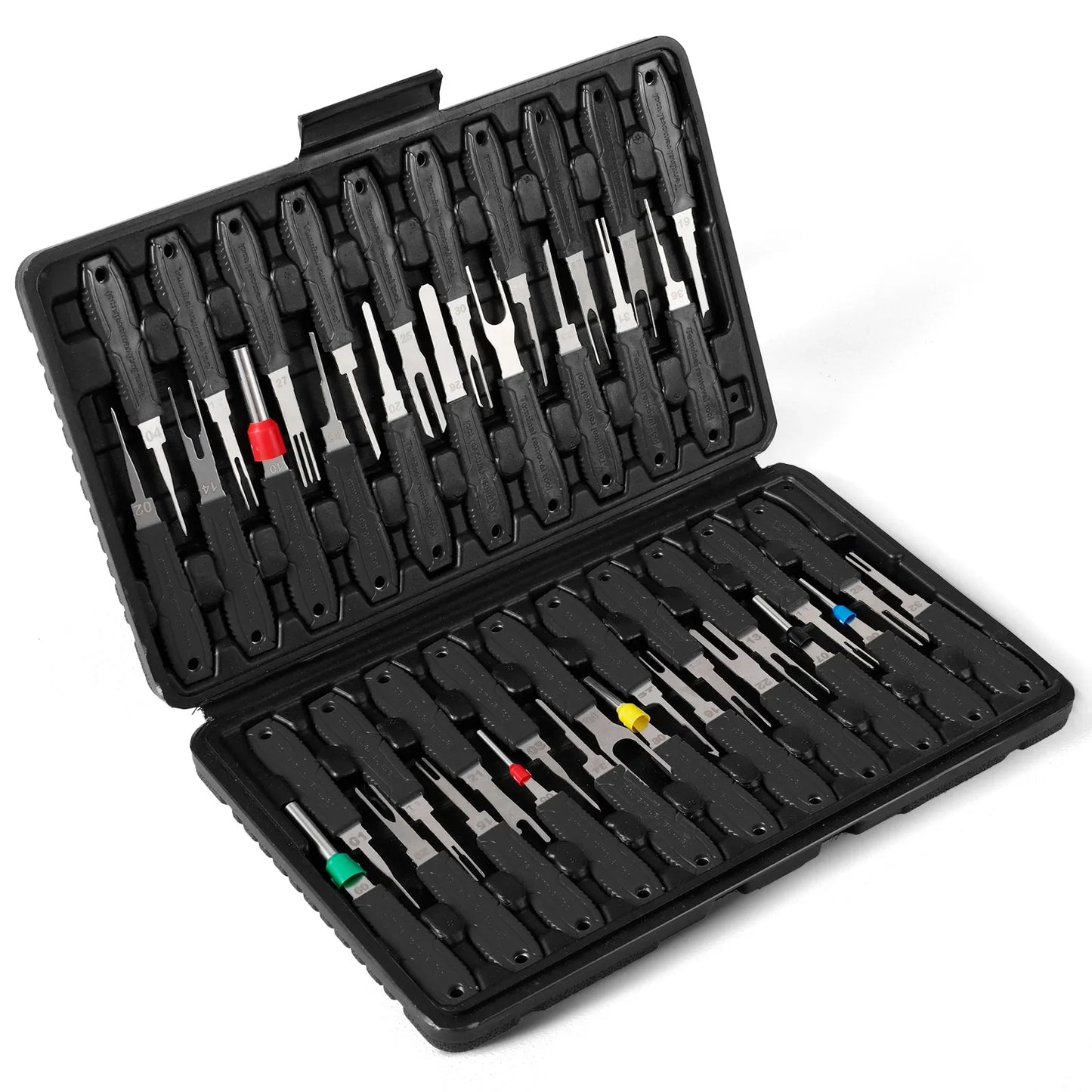 41PCS Electrical Pin Terminal Removal Tools Car Depinning Tool with Plastic Case for Connector Terminal Pin Removal Tool Kit