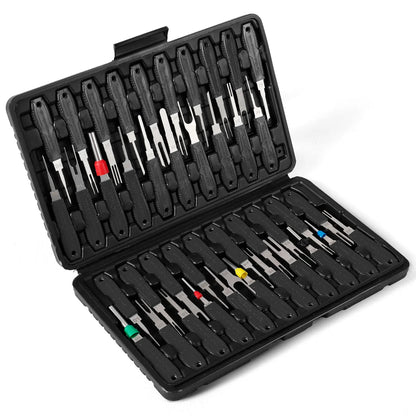 41PCS Electrical Pin Terminal Removal Tools Car Depinning Tool with Plastic Case for Connector Terminal Pin Removal Tool Kit