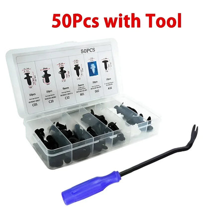 50/100pcs Auto Fastener Clip Kit Fender Rivet Clips Car Body Push Retainer Pin Rivet Bumper Door Trim Panel Retainer Car Clips